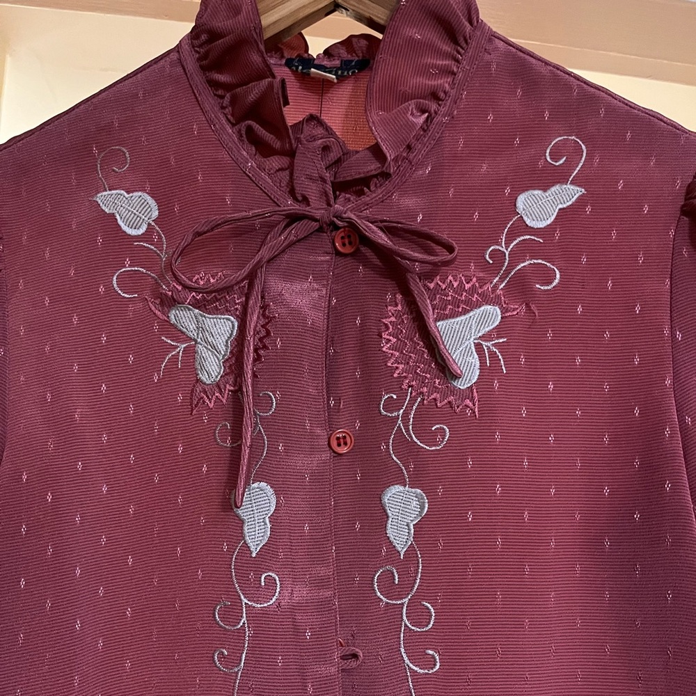 Vintage Valentino Top with Floral Embroidery